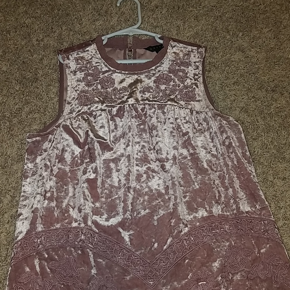 Pink Velvet Tank Top